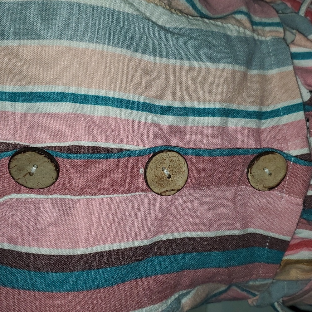 Haute Monde Multi-color Striped Crop Top & Matching Paperbag Shorts Set Size M - Picture 6 of 14
